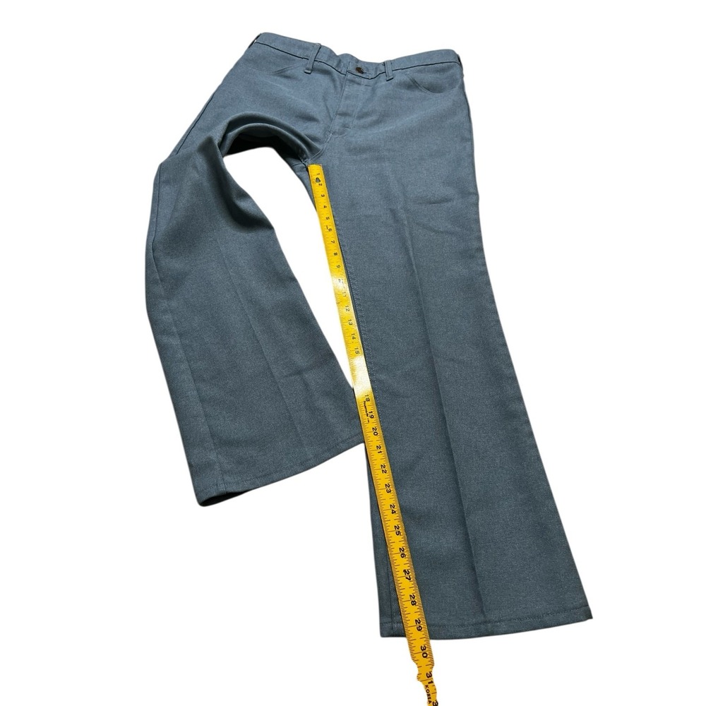 Wrangler Pants Mens 36x30 Blue Regular Fit Vintage Western Polyester Trousers - Picture 7 of 9